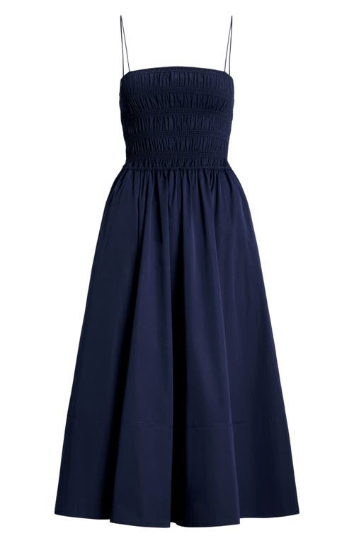 Shop Polo Ralph Lauren Shirred Bodice Sundress In Cruise Navy