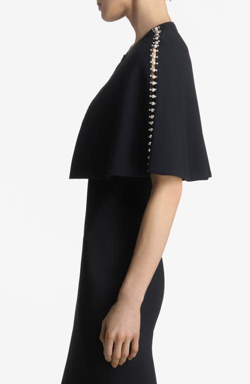 St John Embellished Evening Cape In Black