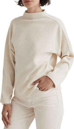 Madewell Jacquard Stripe Funnel Neck Top