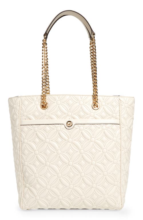 MICHAEL Michael Kors Large Blaire North/South Chain Tote in Light Cream