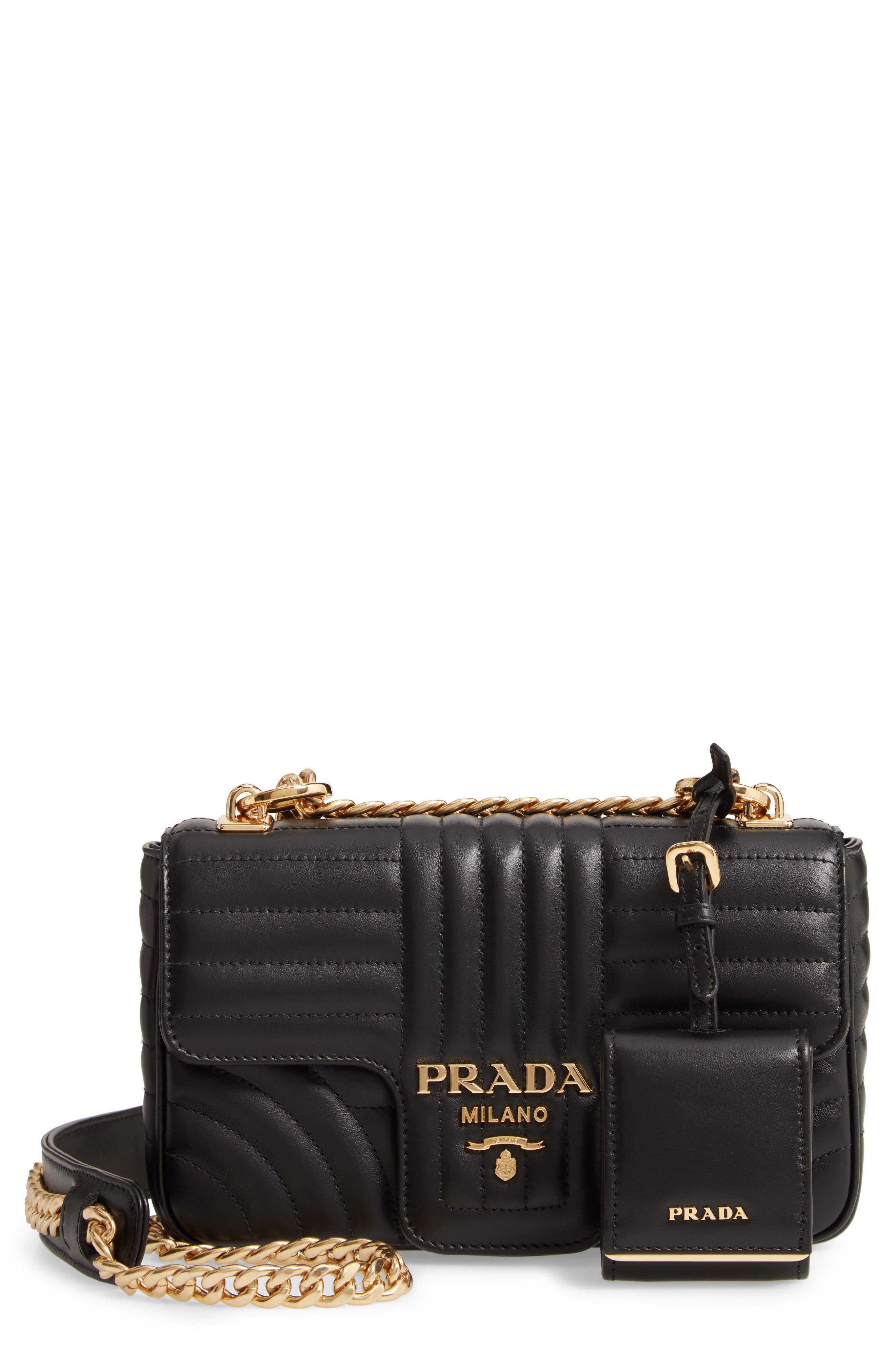 prada quilted shoulder bag