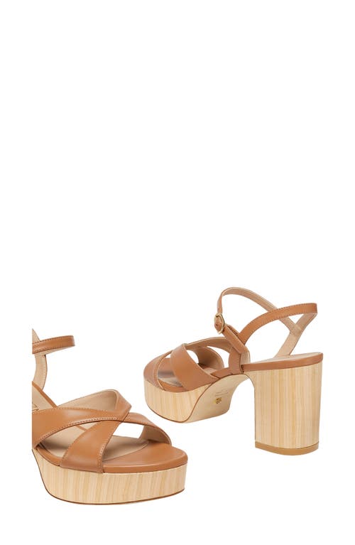 Shop Stuart Weitzman Carmen Midi Platform Sandal In Tan/sand