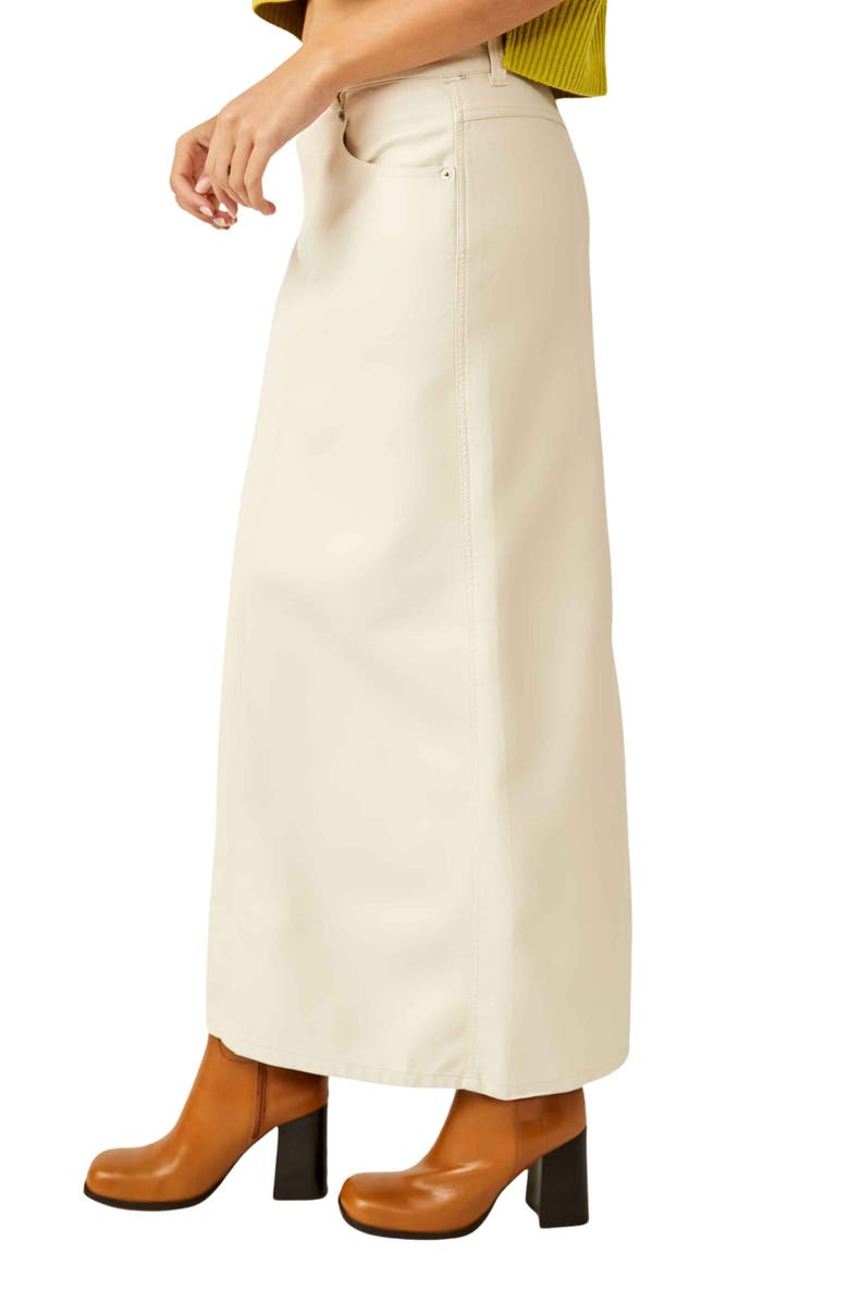 Free People Cream City Slicker Vegan Maxi Skirt main image 0