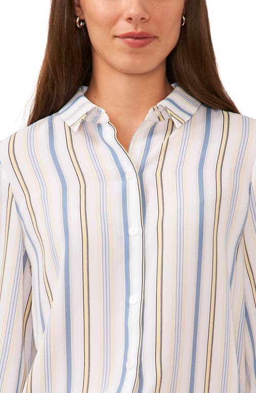 Shop Halogen ® Vertical Stripe Woven Button-up Shirt In Bright White