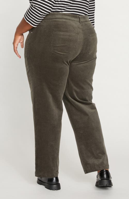 Universal Standard Cassidy High Waist Corduroy Straight Leg Pants In Nori