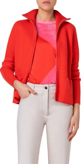 Akris Cashmere Pique Zip Cardigan Nordstrom