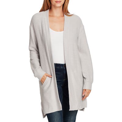 Vince Camuto Cinch Back Cable Knit Cardigan, Grey