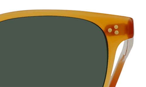 Shop Raen Alvez Round Polarized Square Sunglasses In Honey/green Polar