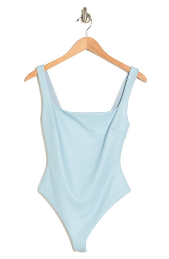 Shop N By Naked Wardrobe Faux Leather Bodysuit In Baby Blue