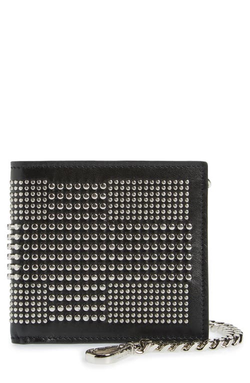 Alexander McQueen Studded Leather Bifold Chain Wallet in Black at Nordstrom