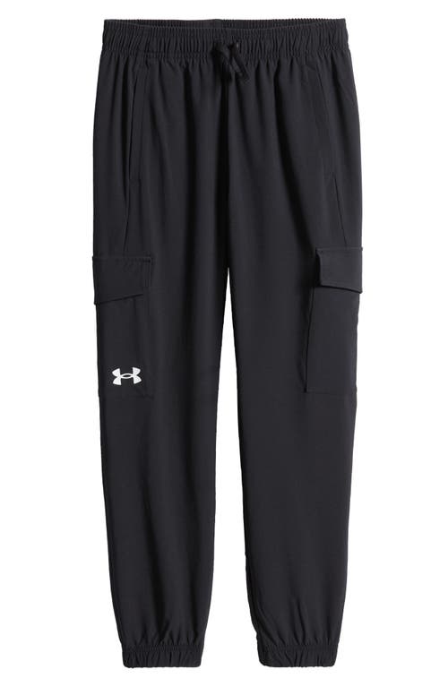 Under Armour Kids' Ua Pennant Woven Cargo Trousers In Black/black/white