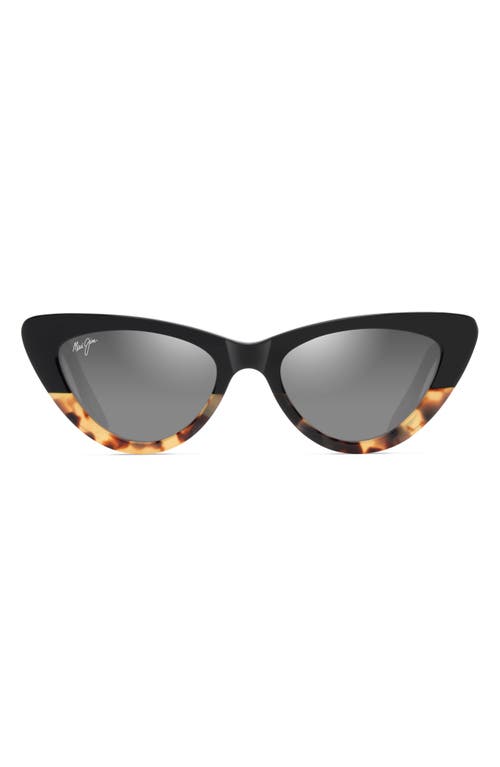 Maui Jim Lychee 52mm PolarizedPlus2 Cat Eye Sunglasses in Black W/Tokyo Tort at Nordstrom