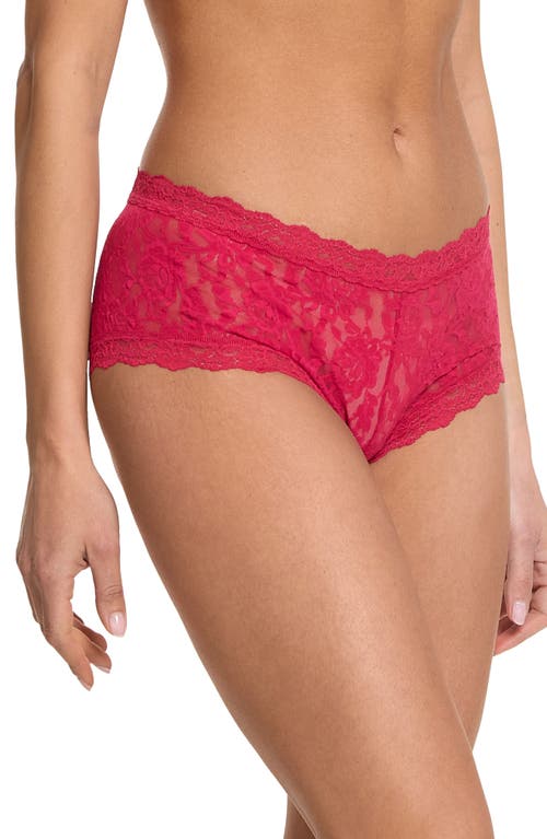 Shop Hanky Panky Signature Lace Boyshorts In Beet Juice Red