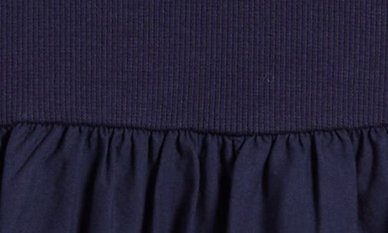 Shop Nordstrom Kids' Flutter Sleeve Cotton Dress In Navy Peacoat