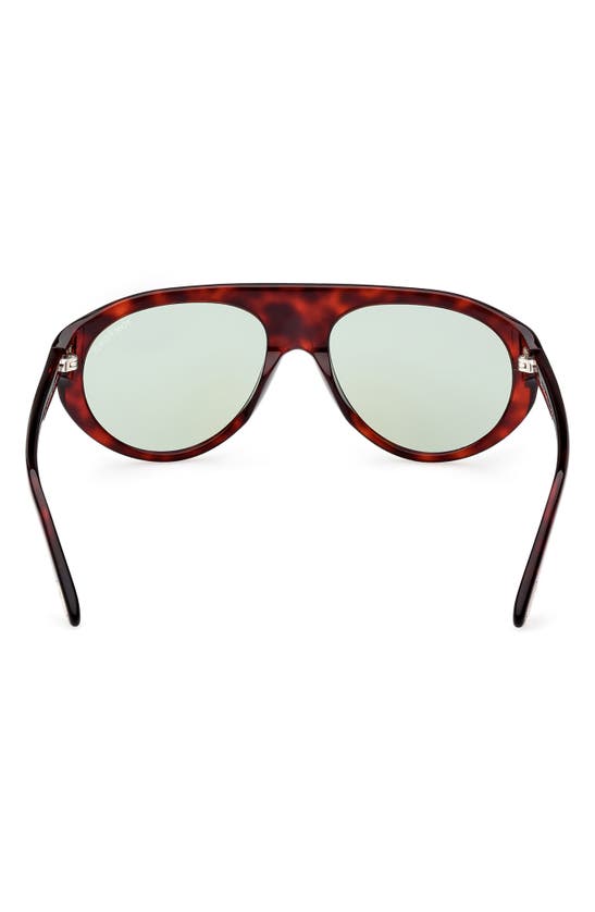 Shop Tom Ford Rex-02 57mm Aviator Sunglasses In Red Havana / Green