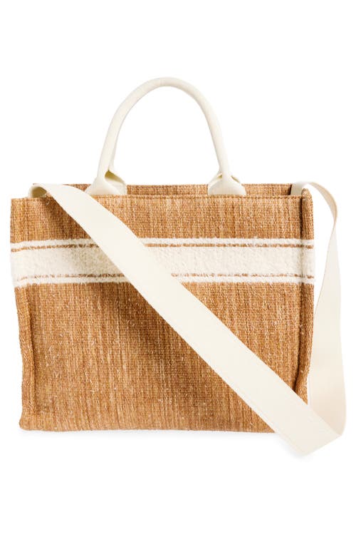 Shop Marni Small Tropicalia Woven Faux Raffia Tote In Ecru