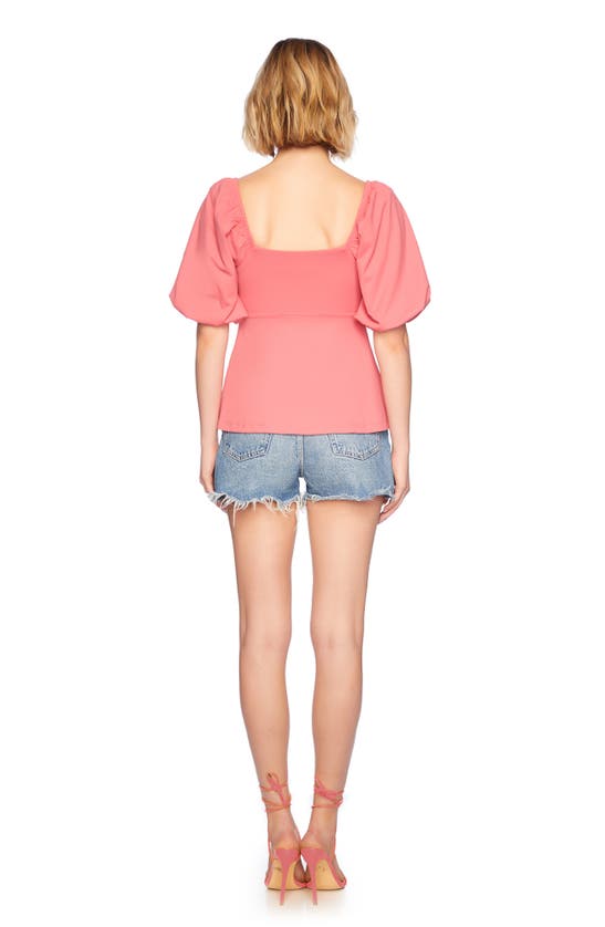 Shop Susana Monaco Puff Sleeve Top In Azalea