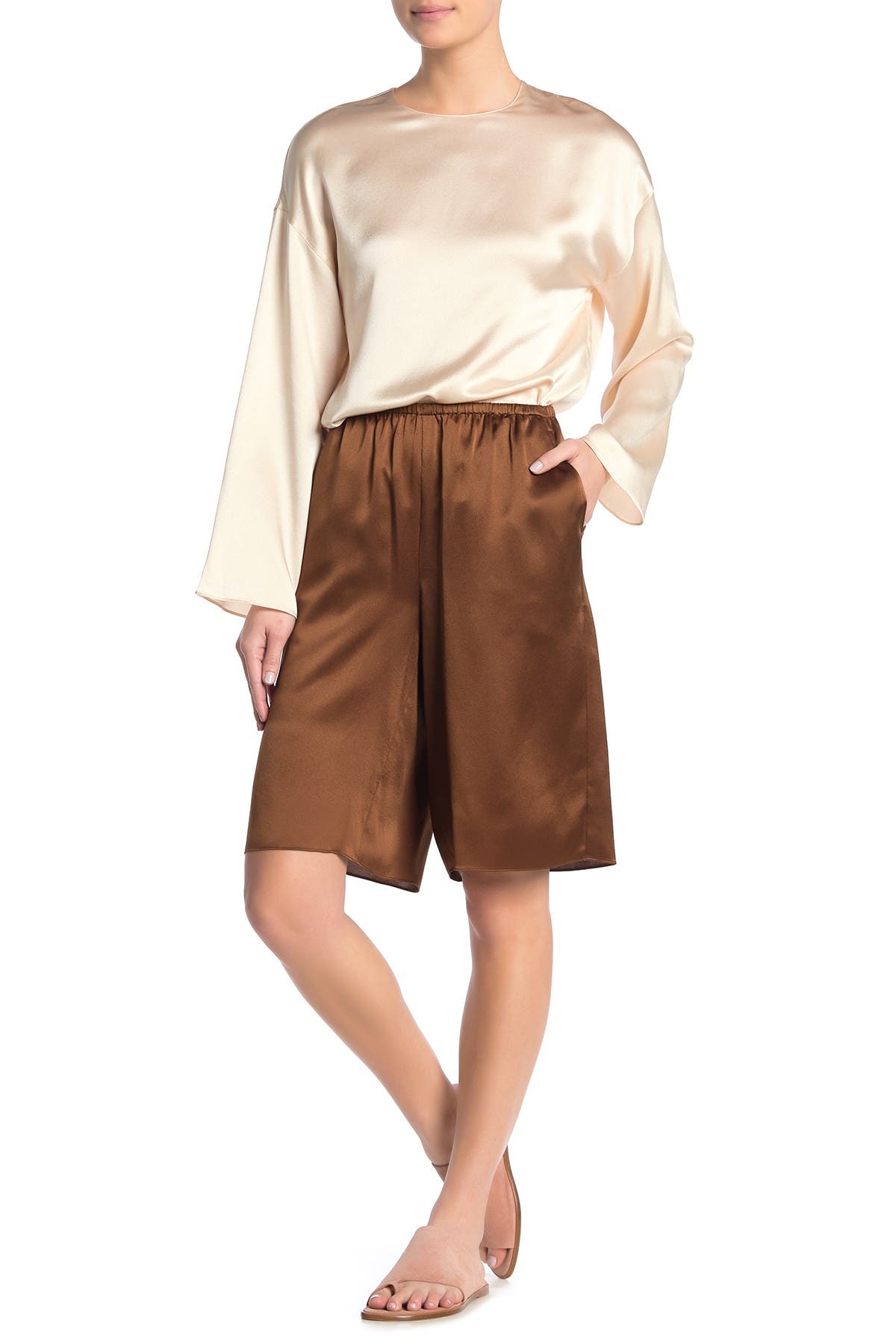 flowy overall shorts