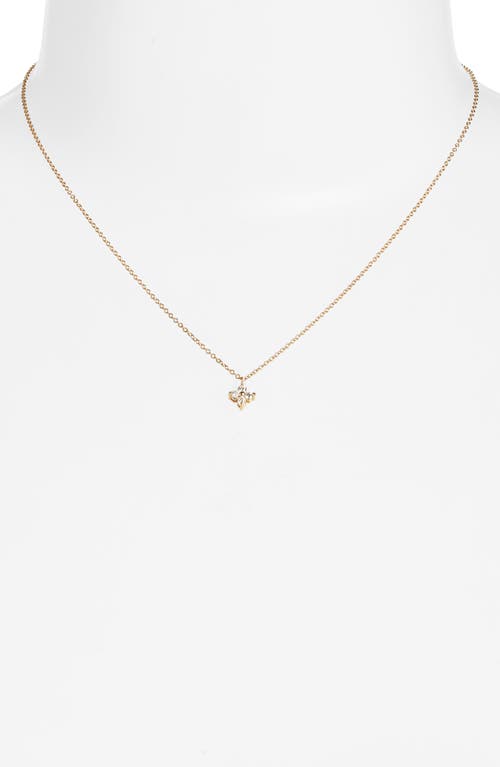 Shop Zoë Chicco Diamond Flower Pendant Necklace In Yellow Gold