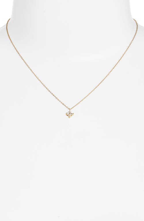 Zoë Chicco Diamond Flower Pendant Necklace In Yellow Gold