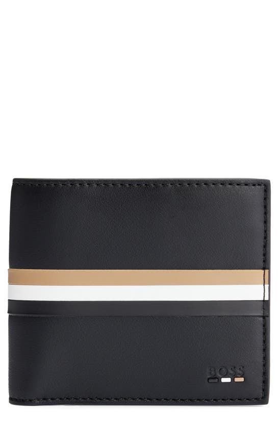 Shop Hugo Boss Ray Faux Leather Bifold Wallet In Black