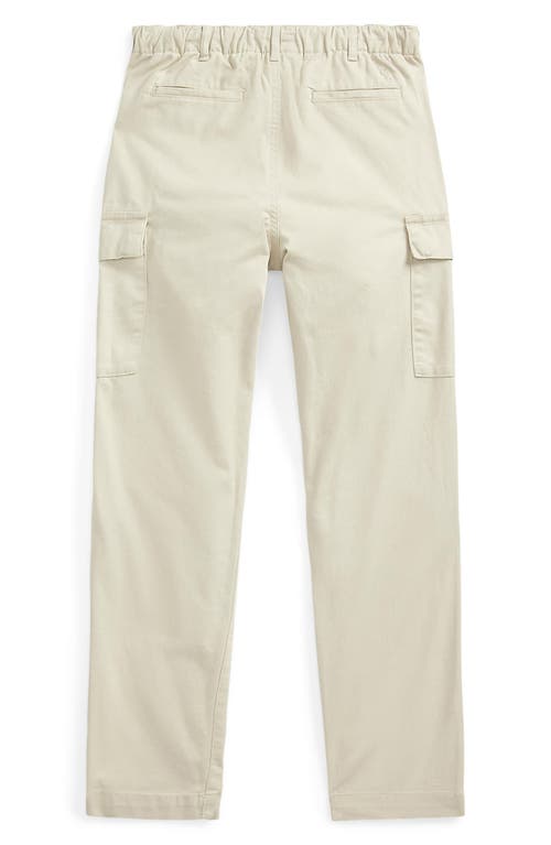 Shop Ralph Lauren Polo  Kids' Slim Fit Stretch Twill Cargo Pants In Beige/khaki