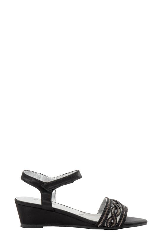 David Tate Indigo Wedge Sandal In Black