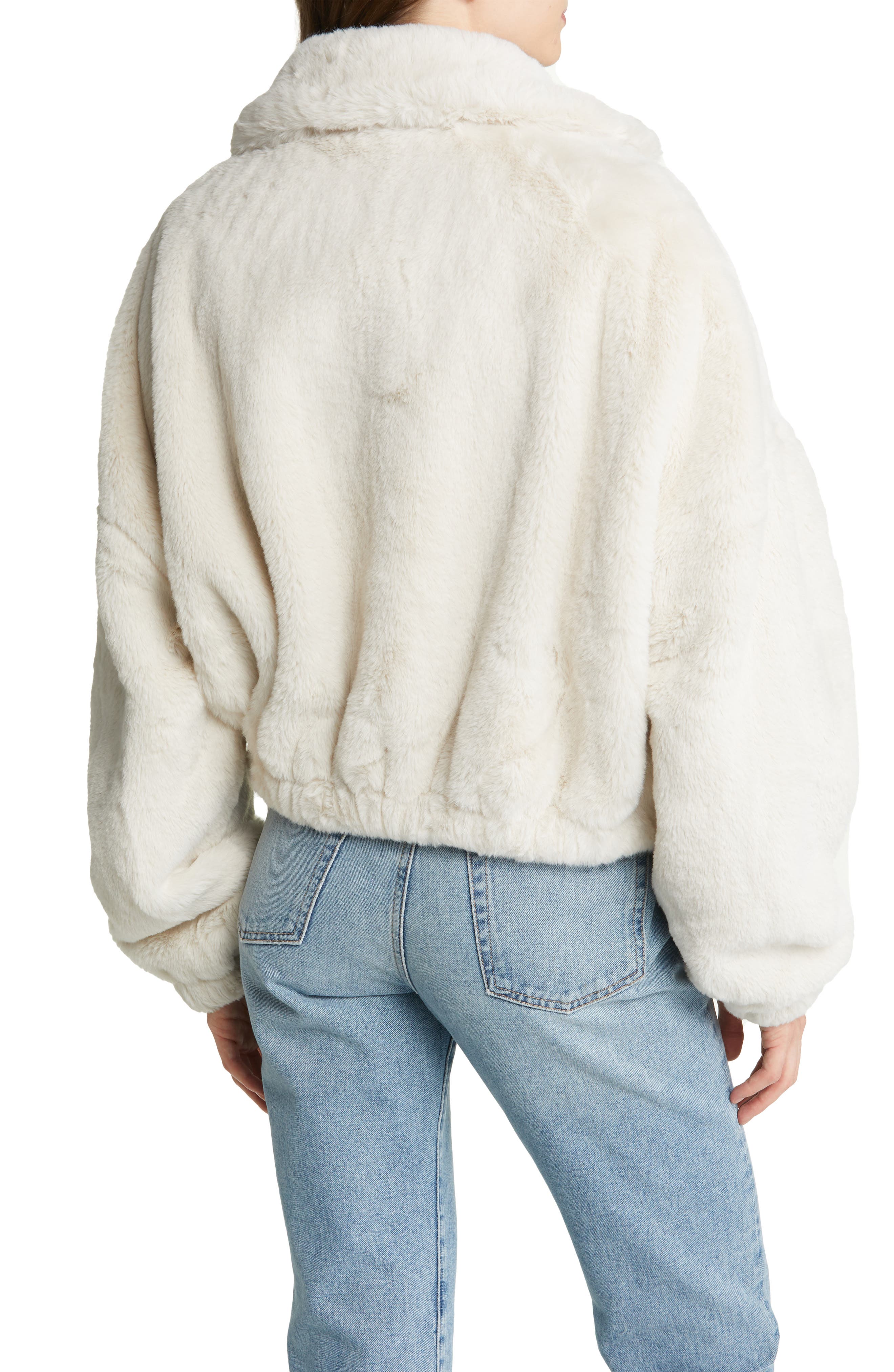 lucky brand missy short faux fur jacket