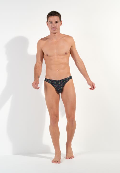 Shop Hom Menorca Comfort Micro Brief In Black Print