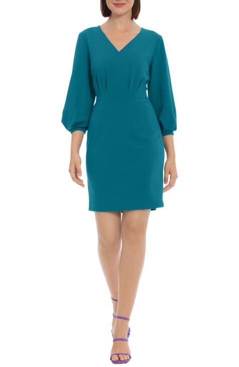 V-Neck Pleated Dress