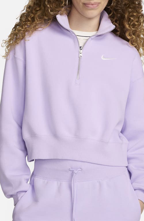 Shop Nike Sportswear Phoenix Fleece Crop Sweatshirt In Violet Mist/sail