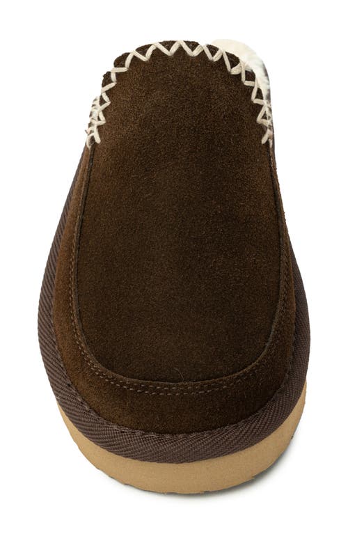 Minnetonka Café Faux Fur Scuff Slipper In Chocolate