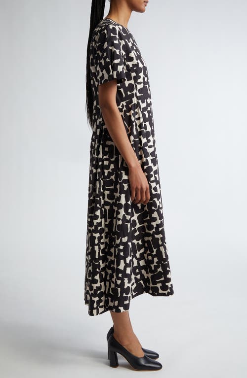 Shop Max Mara Callas Graphic Print A-line Dress In Ecru