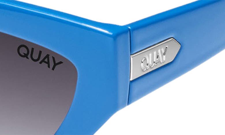 Shop Quay Narrow Down 57mm Gradient Cat Eye Sunglasses In Cobalt/ Smoke