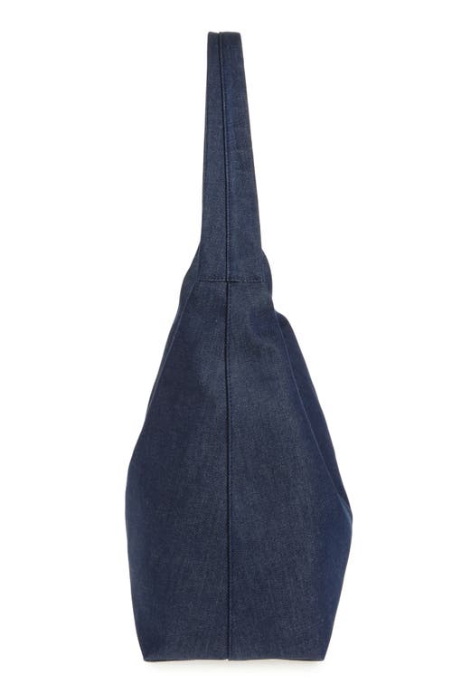 Shop Mansur Gavriel Maxi Candy Denim Hobo Bag In Dark Blue