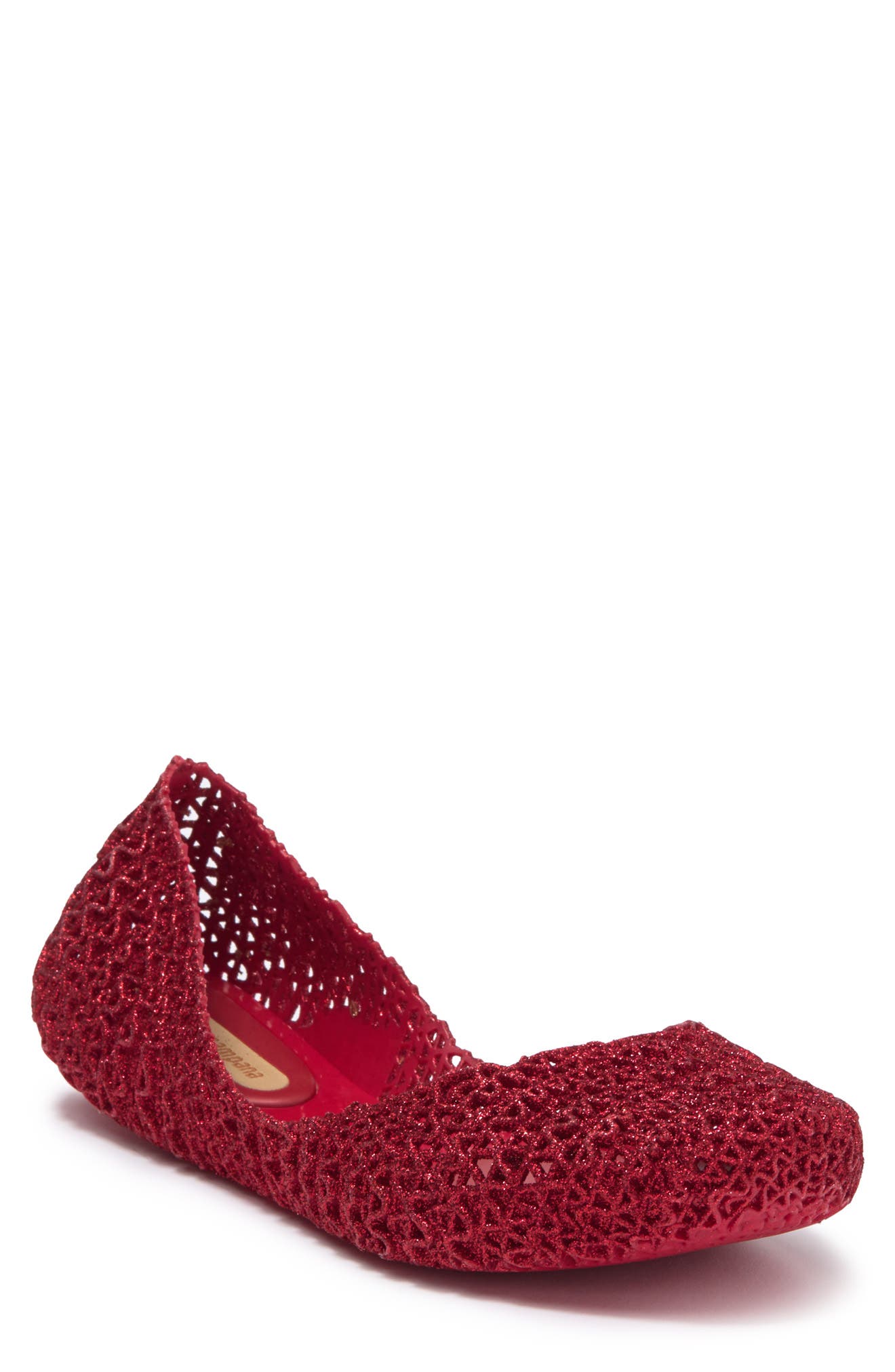 Melissa Campana Papel Vii Flat In Red Sparkl