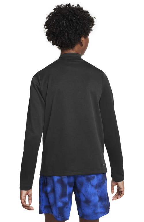 Shop Nike Kids' Dri-fit Tech Quarter Zip Pullover In Black/black