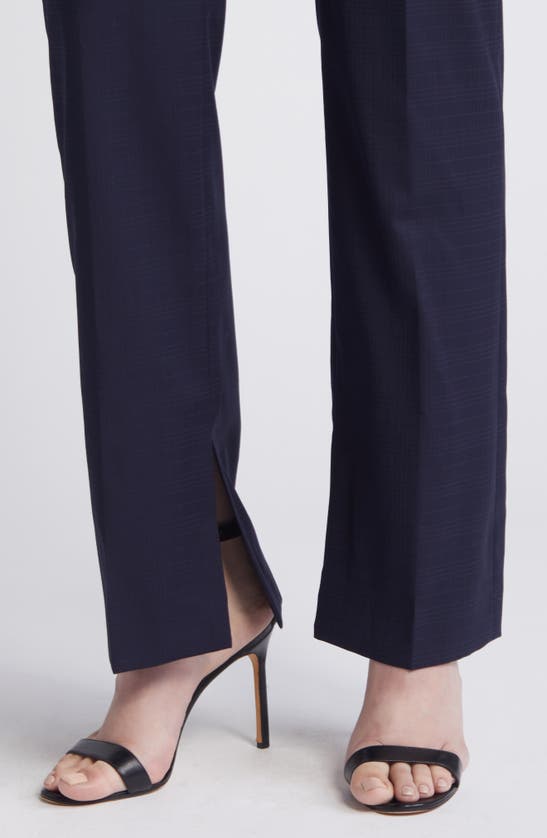 Shop Hugo Boss Boss Teana Straight Leg Wool Pants In Sky Captain