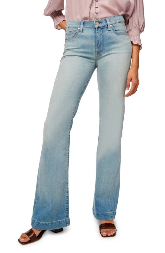 7 For All Mankind Dojo Tailorless Flare Leg Jeans In Grace Blue