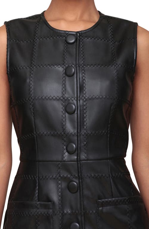 AVEC LES FILLES AVEC LES FILLES SEAMED FAUX LEATHER MINIDRESS 