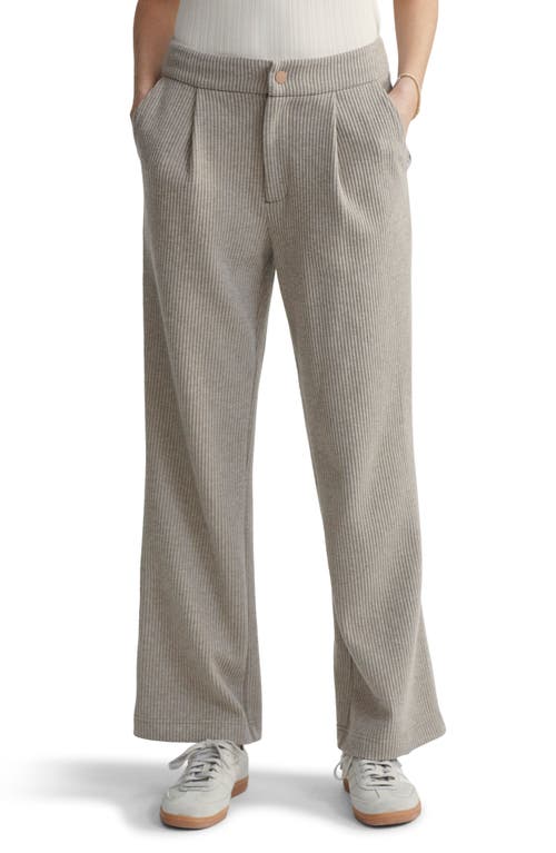 Varley Aberdeen Ribbed Knit Pants In Taupe Marl