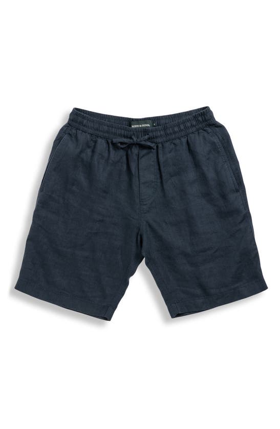 Shop Rodd & Gunn Linen Shorts In Navy