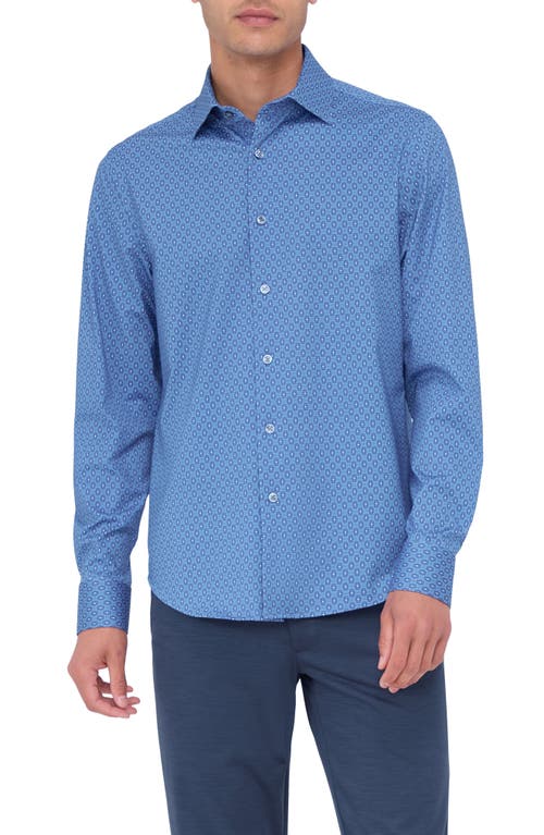 Shop Bugatchi James Ooohcotton® Geo Print Button-up Shirt In Orchid