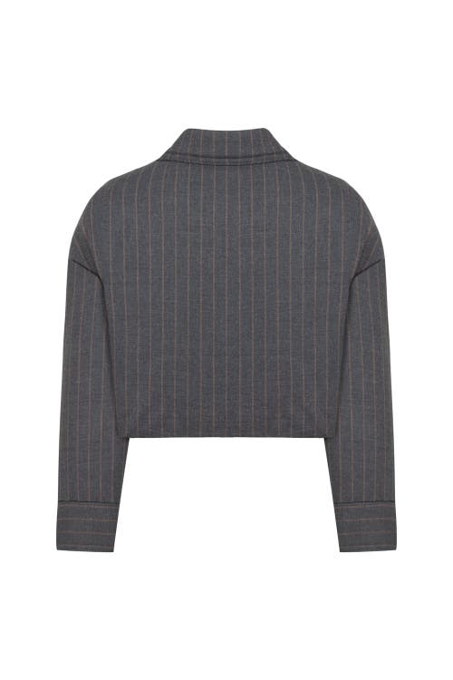 NOCTURNE NOCTURNE STRIPED PADDED SHOULDER JACKET