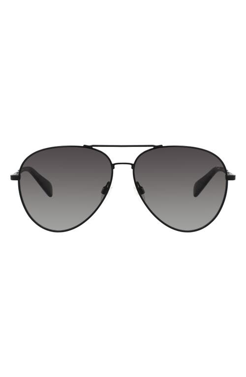 Shop Rag & Bone 59mm Polarized Aviator Sunglasses In Black Grey/grey Sf Polar