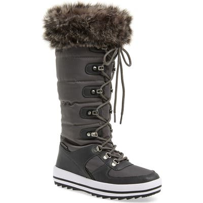 Cougar Vesta Faux Fur Collar Knee High Snow Boot, Grey