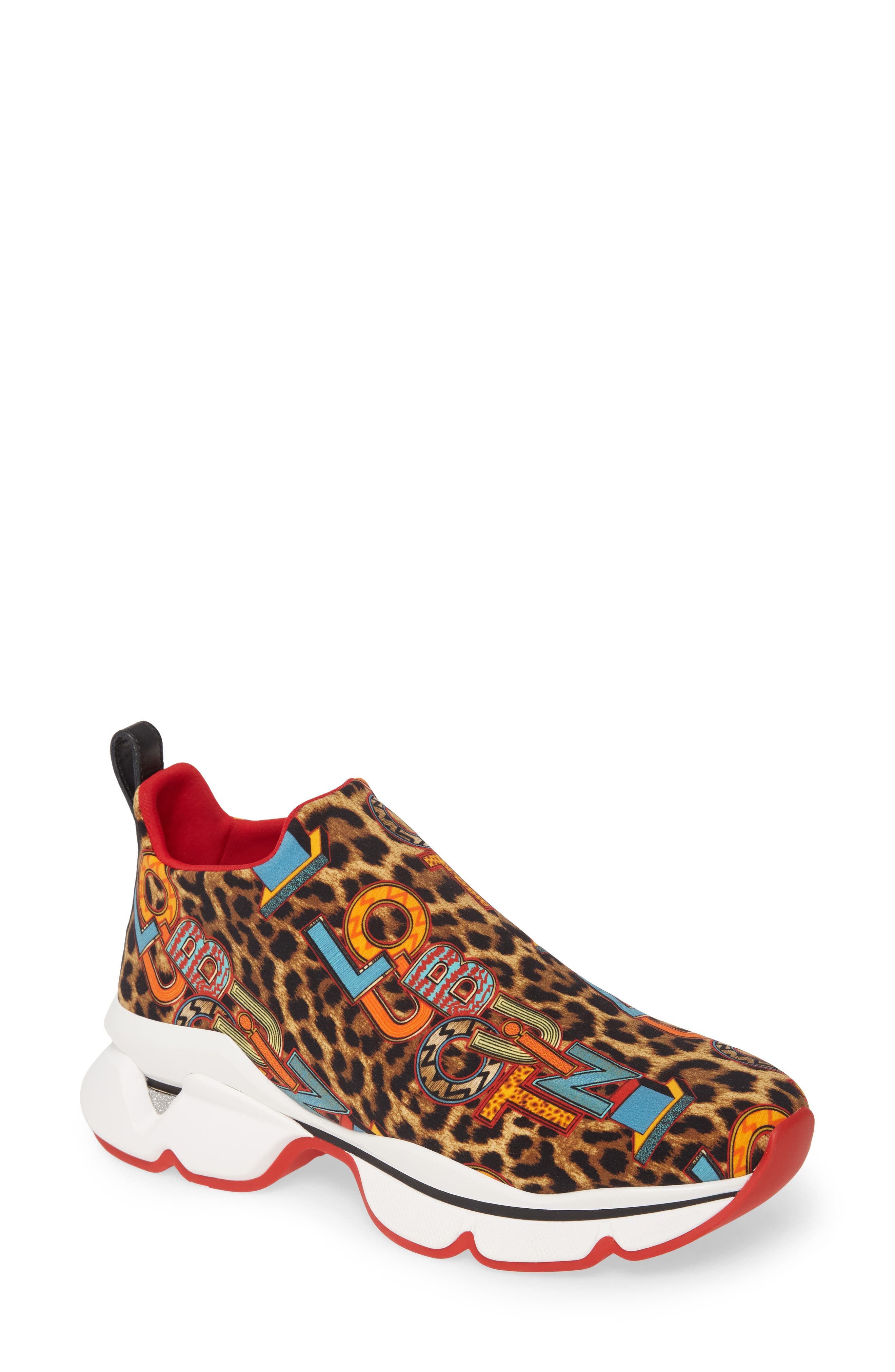 cheetah louboutin sneakers