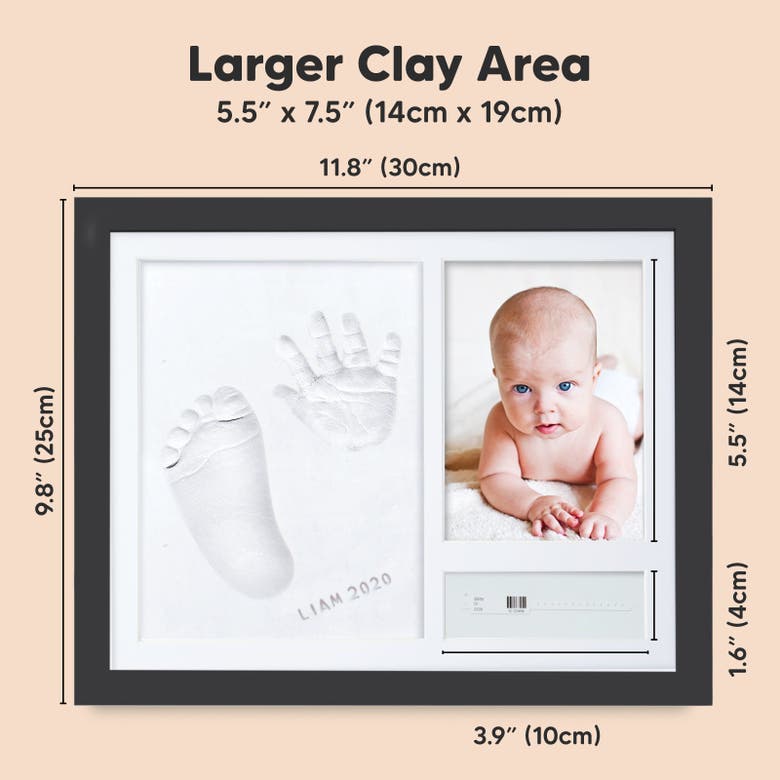 Shop Keababies Noel Baby Handprint & Footprint Keepsake Frame In Onyx Black