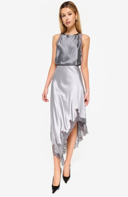 Cami Nyc Analu Asymmetric Stretch Silk Midi Skirt In Mineral