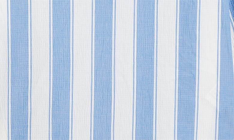 Shop Desmond & Dempsey Feluka Stripe Stretch Cotton Short Pajamas In Blue
